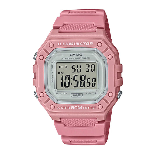 RELOJ DIGITAL CASIO ILLUMINATOR W-218HC-4AVDF ROSADO MUJER